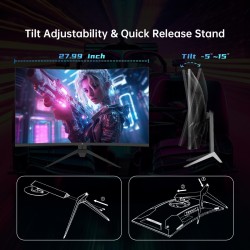 32 Inch Curved Gaming Monitor, FHD 1080P 165Hz PC Monitor, 1500R, 122% sRGB with HDR, FreeSync Premium, HDMI 2.0x2, DisplayPort 1.4, VESA Compatible, Tilt Adjustable, Eye Care, H32S17C